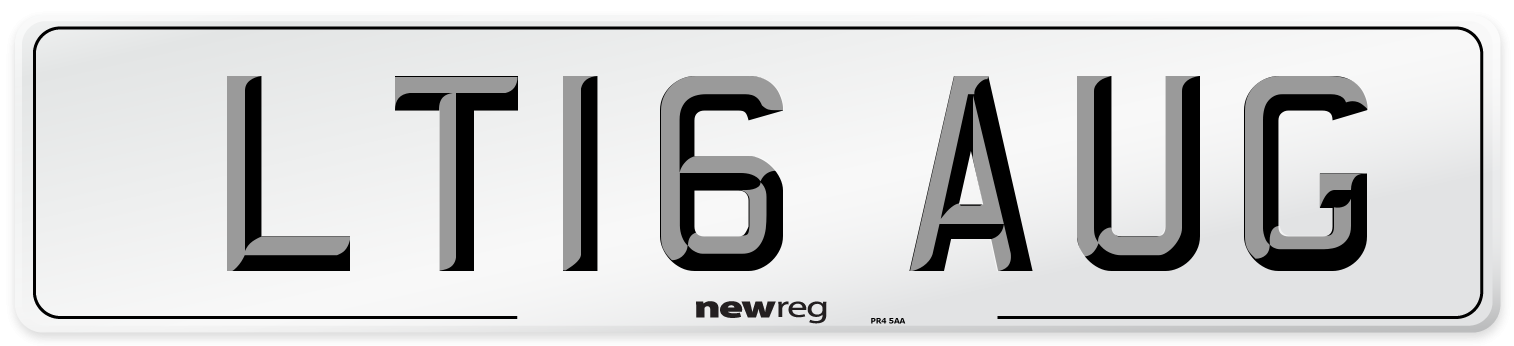 LT16 AUG Number Plate from New Reg